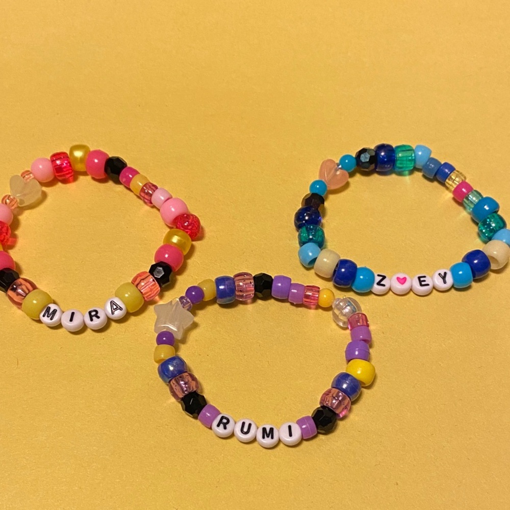 K-Pop Demon Hunters Huntrix Rumi Mira and Zoey Kandi Bracelets